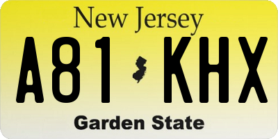 NJ license plate A81KHX