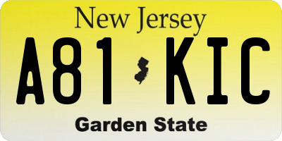 NJ license plate A81KIC