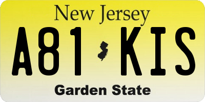NJ license plate A81KIS