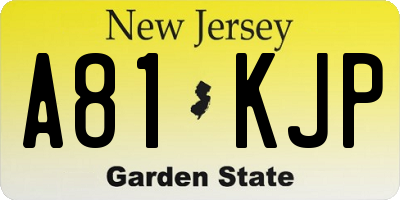 NJ license plate A81KJP