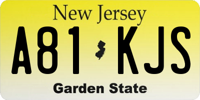 NJ license plate A81KJS