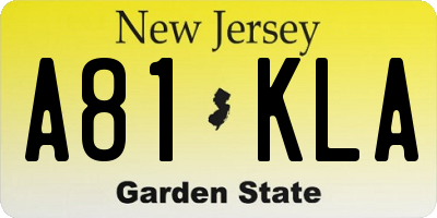 NJ license plate A81KLA