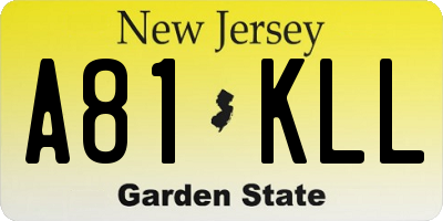 NJ license plate A81KLL