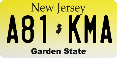 NJ license plate A81KMA