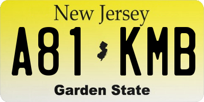 NJ license plate A81KMB
