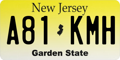 NJ license plate A81KMH