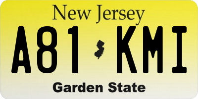 NJ license plate A81KMI