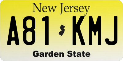 NJ license plate A81KMJ