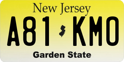 NJ license plate A81KMO