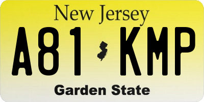 NJ license plate A81KMP