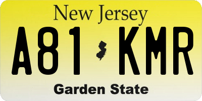 NJ license plate A81KMR