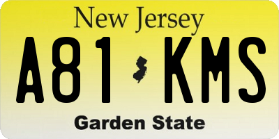 NJ license plate A81KMS