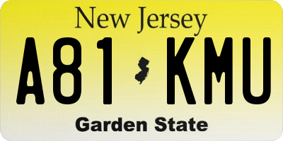 NJ license plate A81KMU