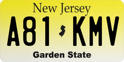 NJ license plate A81KMV