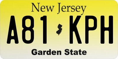 NJ license plate A81KPH