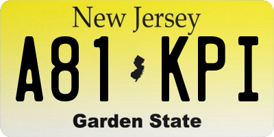 NJ license plate A81KPI