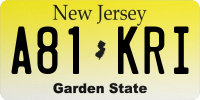 NJ license plate A81KRI