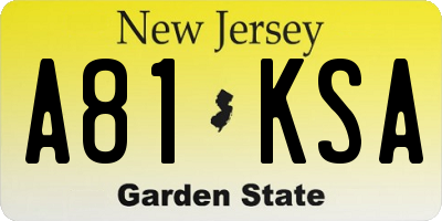 NJ license plate A81KSA
