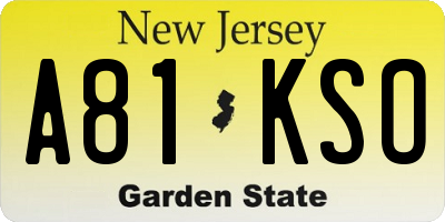 NJ license plate A81KSO