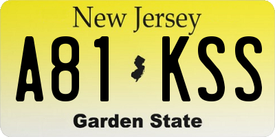 NJ license plate A81KSS