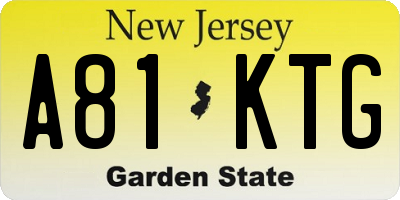 NJ license plate A81KTG
