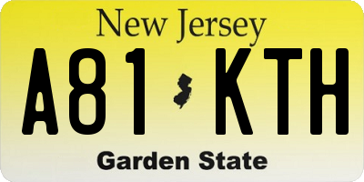 NJ license plate A81KTH