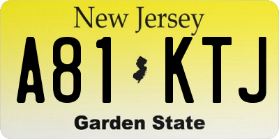 NJ license plate A81KTJ