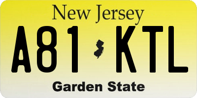 NJ license plate A81KTL