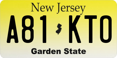 NJ license plate A81KTO