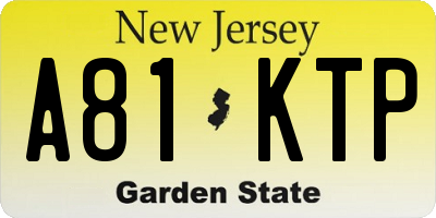 NJ license plate A81KTP