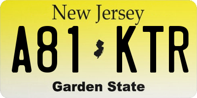 NJ license plate A81KTR