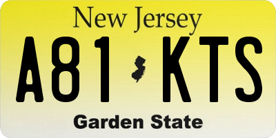 NJ license plate A81KTS