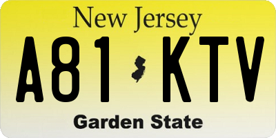 NJ license plate A81KTV
