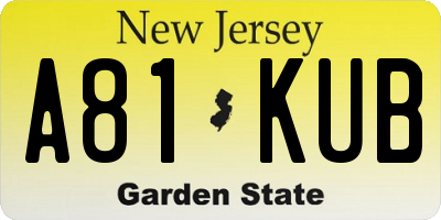 NJ license plate A81KUB