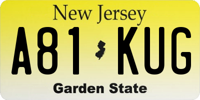 NJ license plate A81KUG