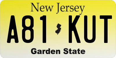 NJ license plate A81KUT