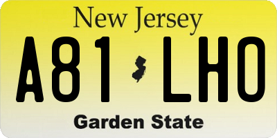 NJ license plate A81LHO