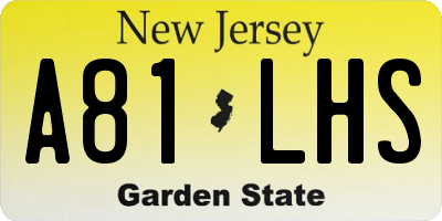 NJ license plate A81LHS
