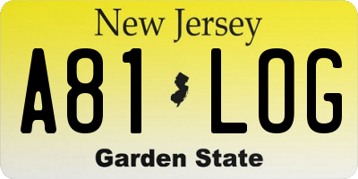 NJ license plate A81LOG