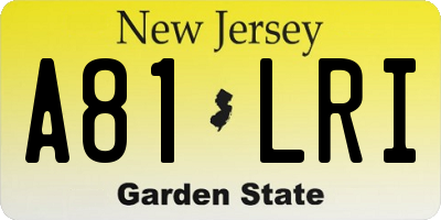 NJ license plate A81LRI