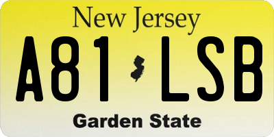 NJ license plate A81LSB