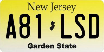 NJ license plate A81LSD