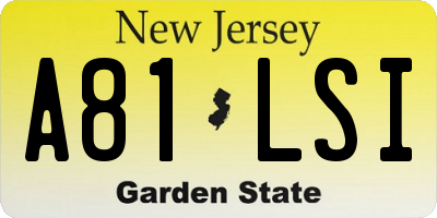 NJ license plate A81LSI