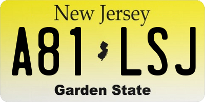 NJ license plate A81LSJ