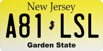 NJ license plate A81LSL