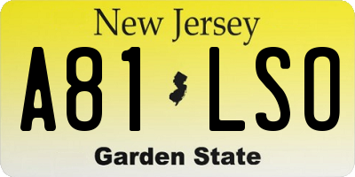 NJ license plate A81LSO