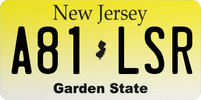 NJ license plate A81LSR