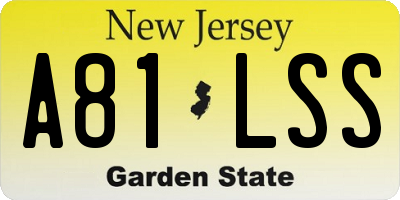 NJ license plate A81LSS