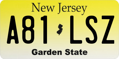 NJ license plate A81LSZ