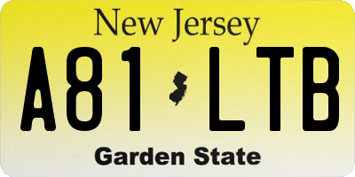 NJ license plate A81LTB